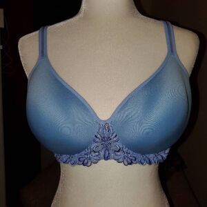 BALI light blue floral lace lightly lined bra Size 36D